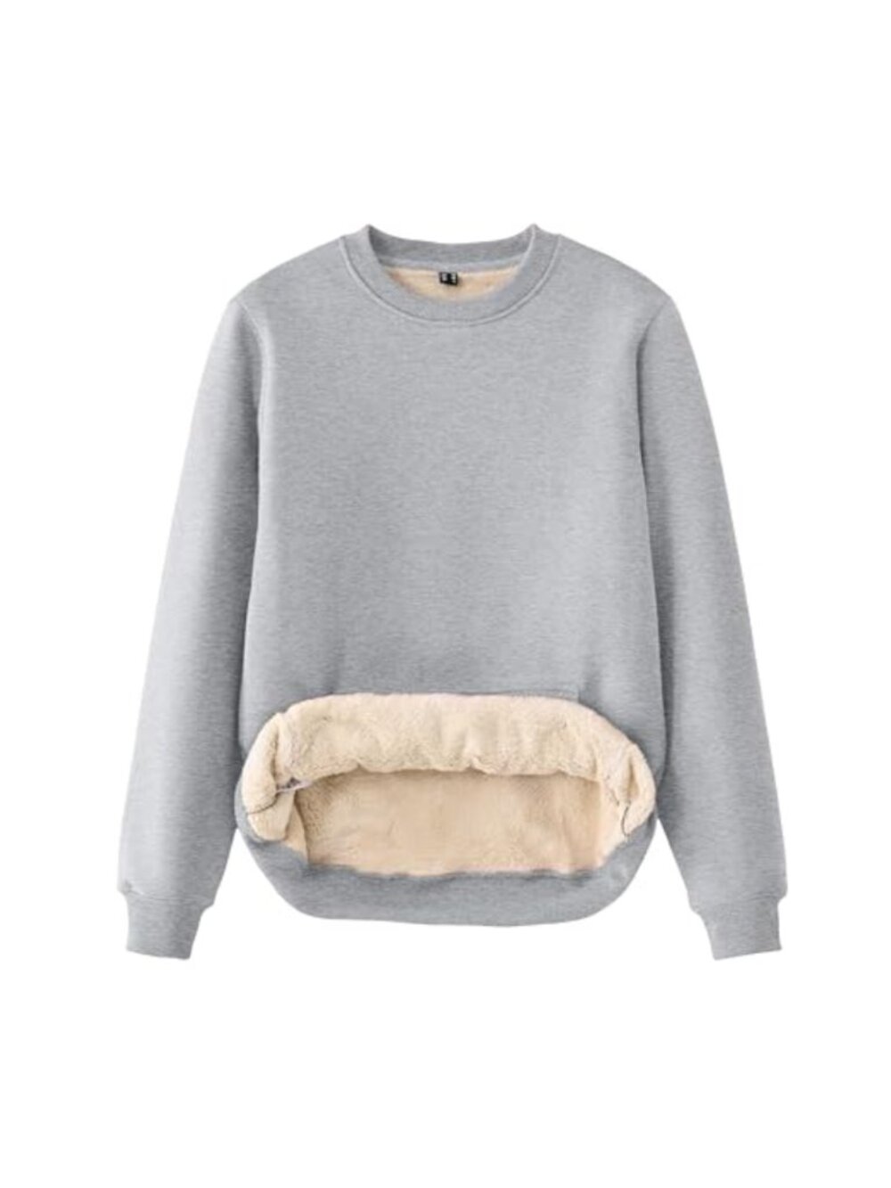 Sherpa Lined Crewneck Sweatshirt Warm Fleece Pullover Long Sleeve Thermal